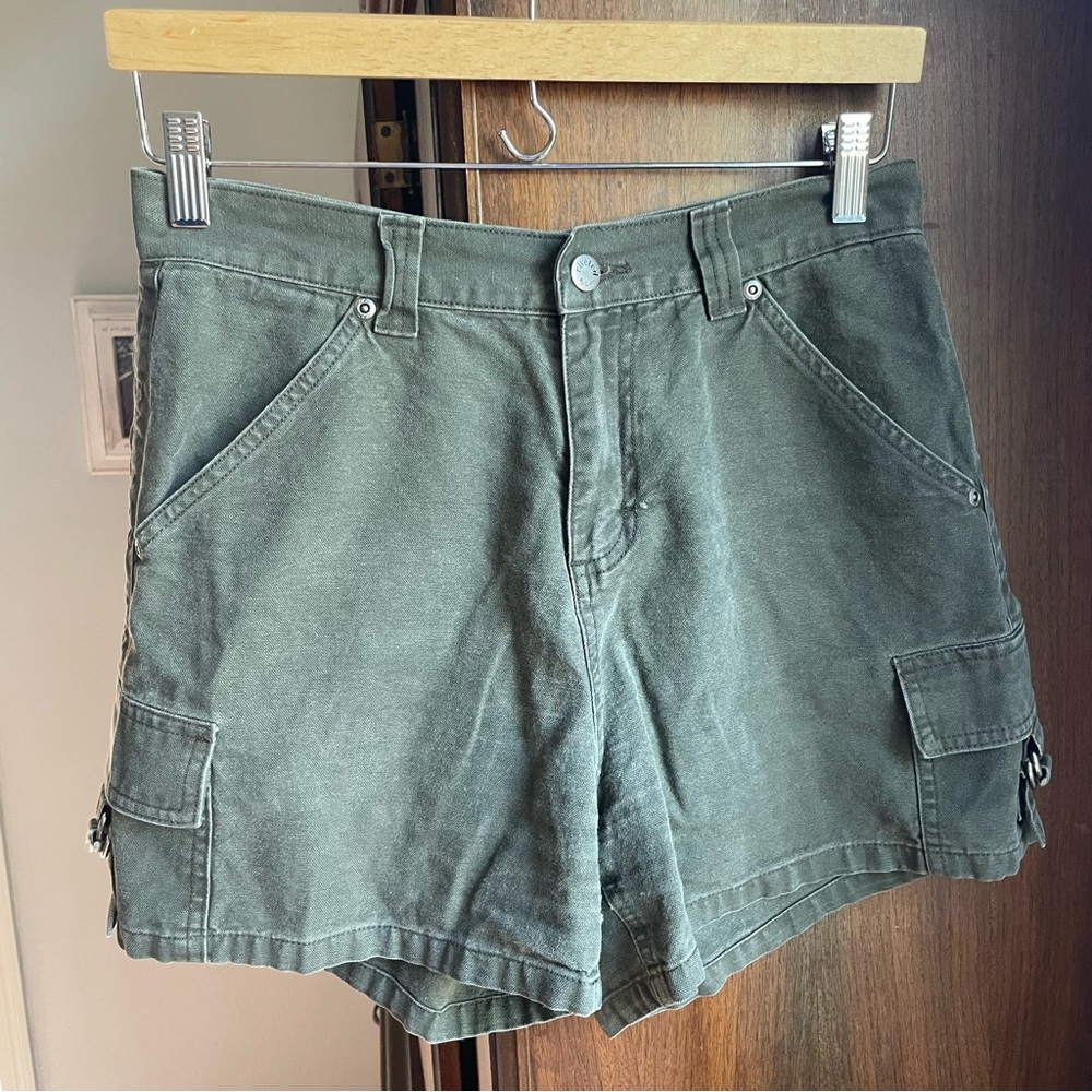Lee Women's Cargo denim Shorts in Forest Green